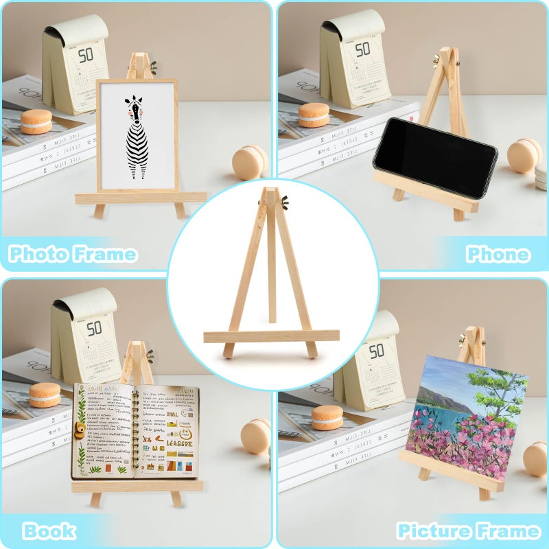 DSUWAZU 10PCS 9 Inch Wood Easels  Tripod  Painting Party Easel  Kids Student Tabletop Easels for Painting  Easel Stand for Painting Canvases  Portable Canvas Photo Picture Sign Holder. - Image 5